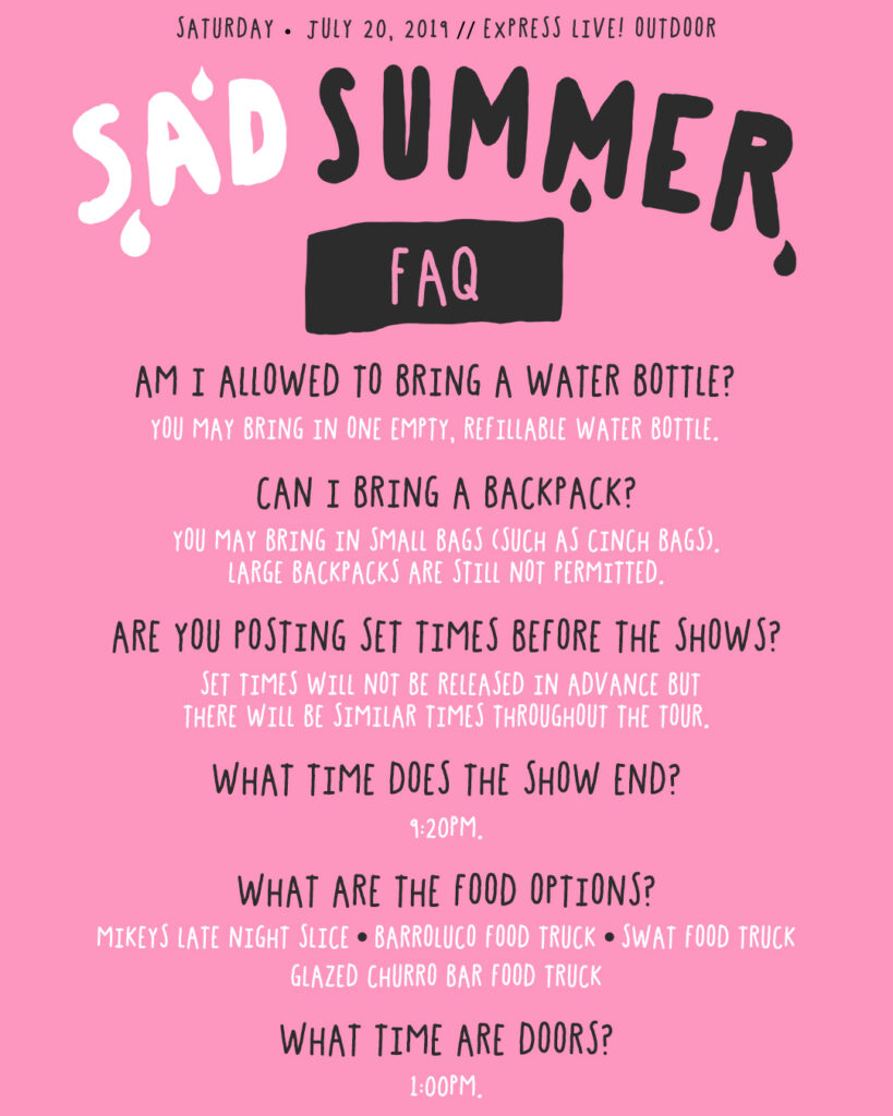 Sad Summer Fest FAQ